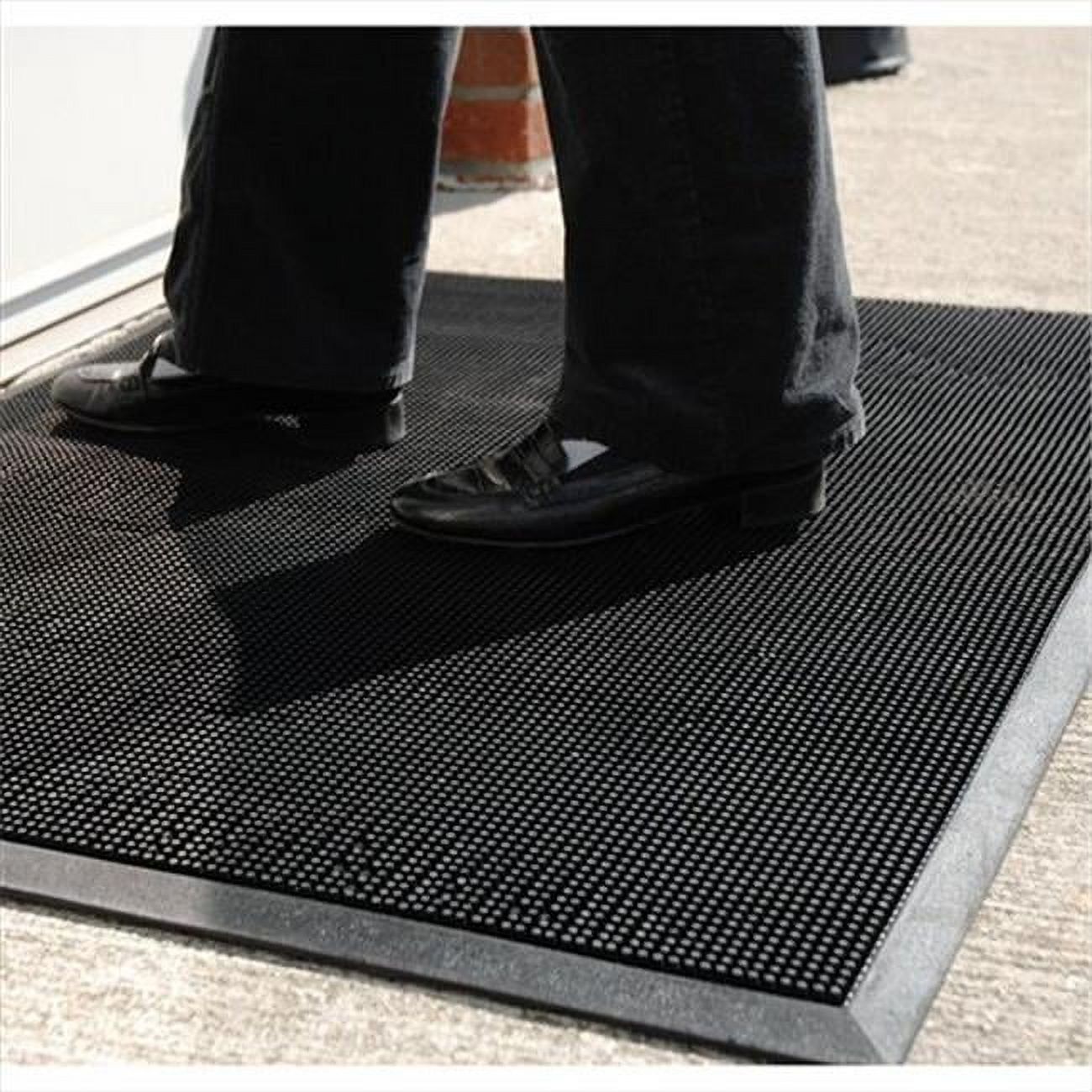 Heavy Duty Black Rubber Outdoor Entrance Mat 24" x 32"