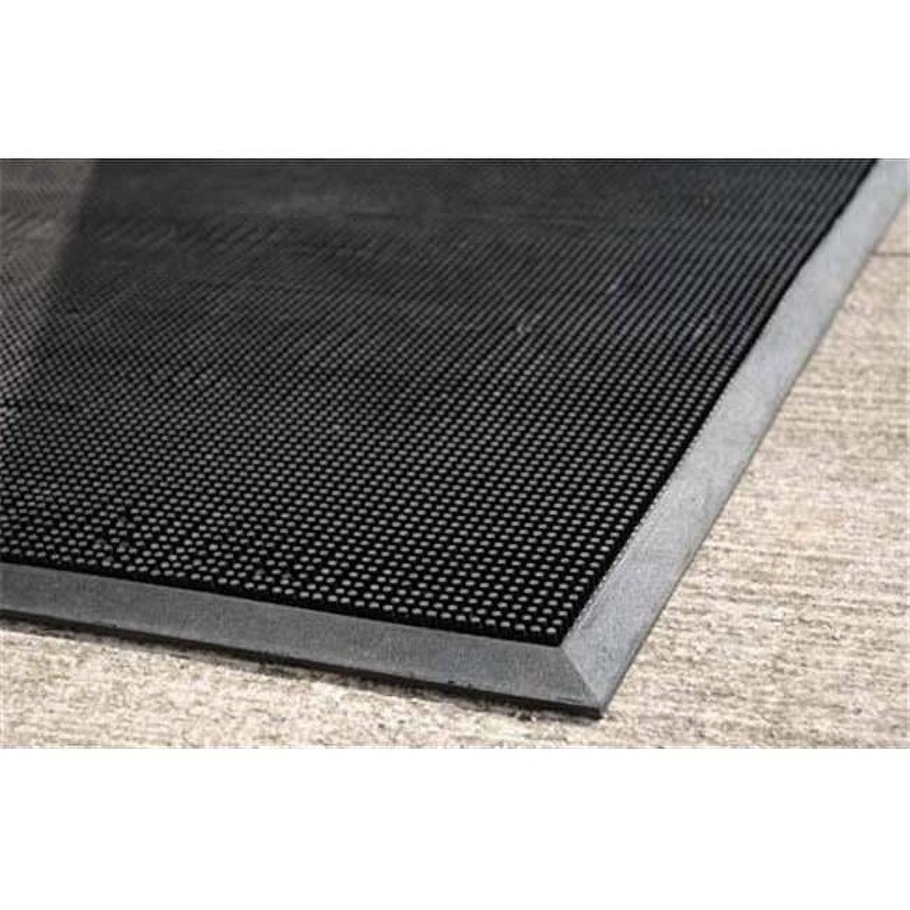 Heavy Duty Black Rubber Fingertip Outdoor Entrance Mat 36" x 60"