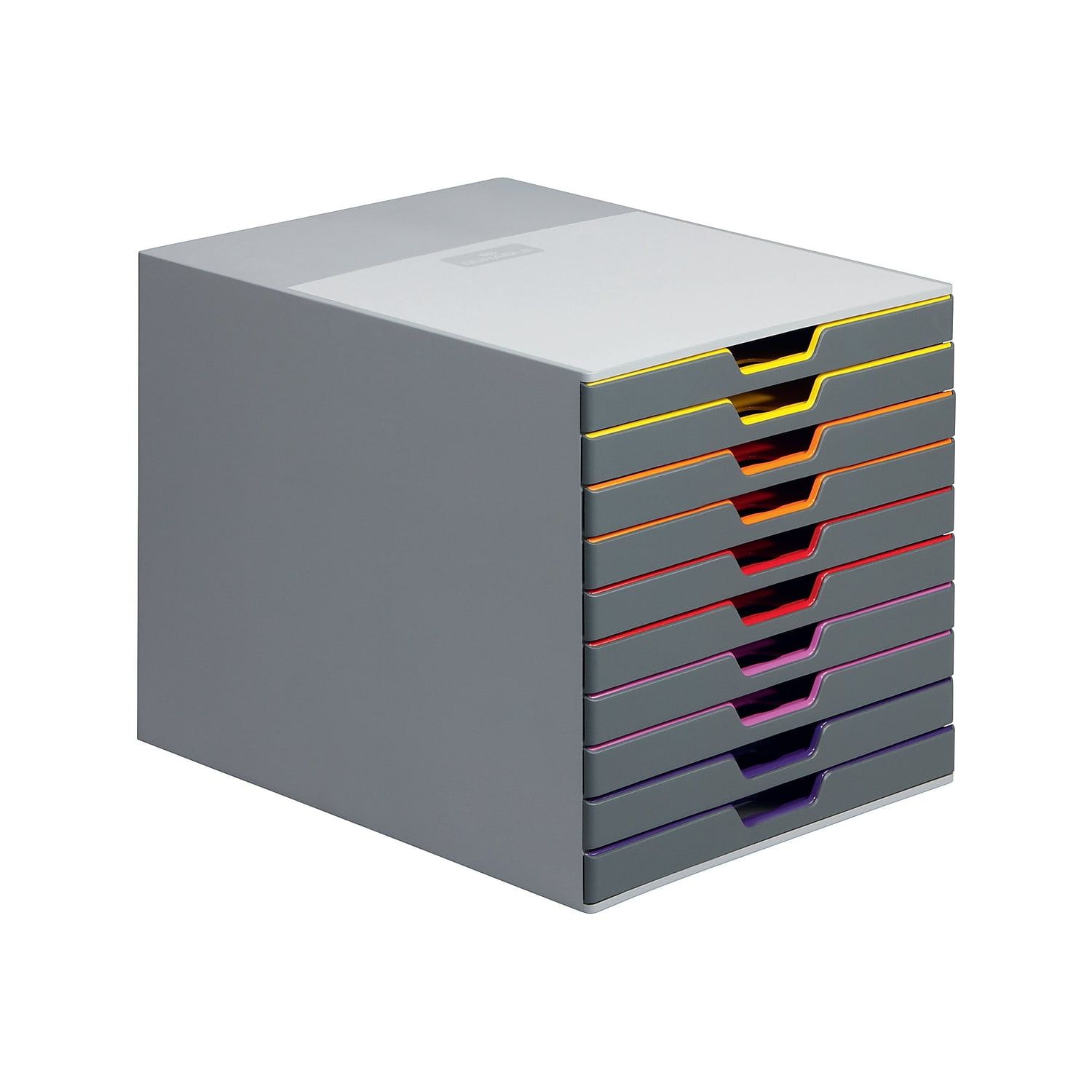 Gray 10-Drawer Stackable ABS Filing Cabinet