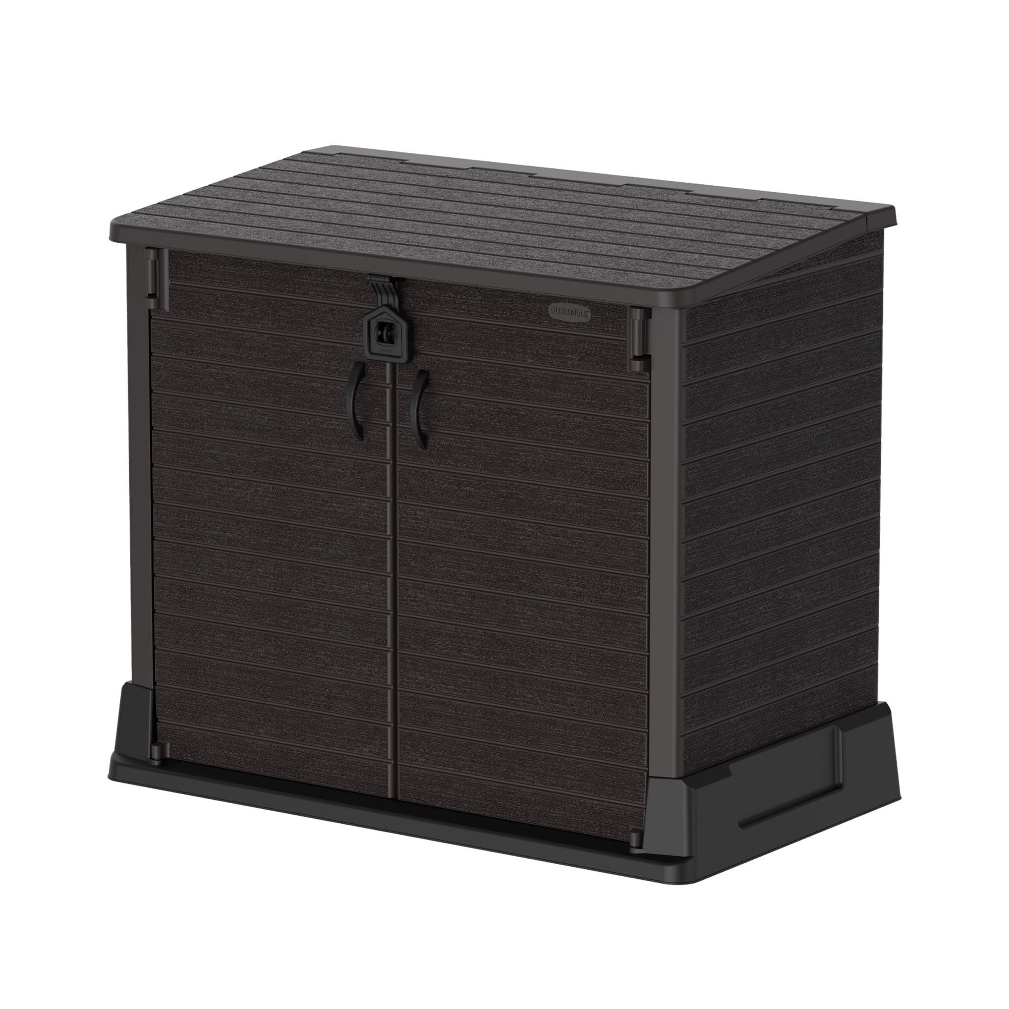 Brown Polypropylene Resin Outdoor Storage Shed with Lockable Doors