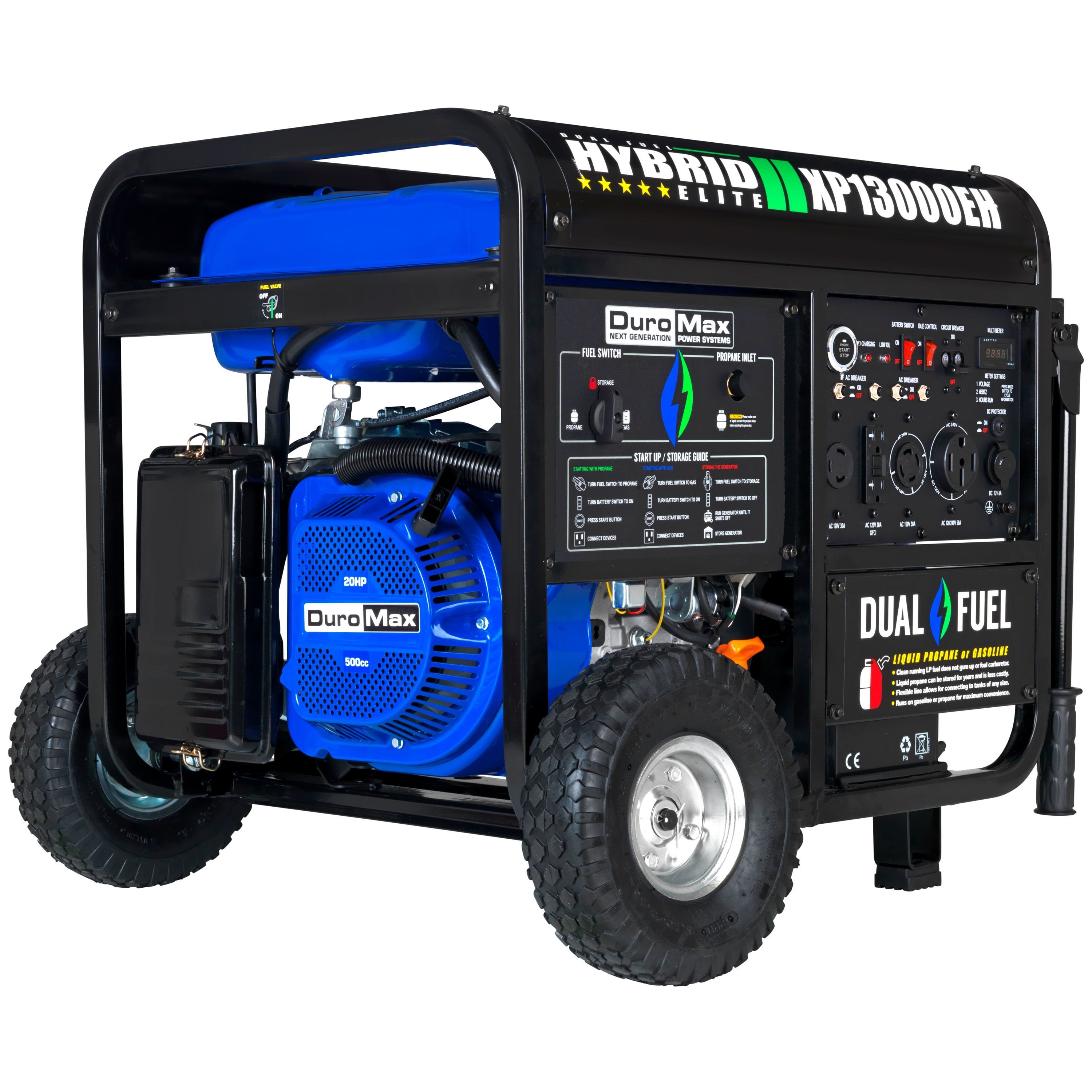 DuroMax 13,000 Watt Dual Fuel Portable Generator with Electric Start