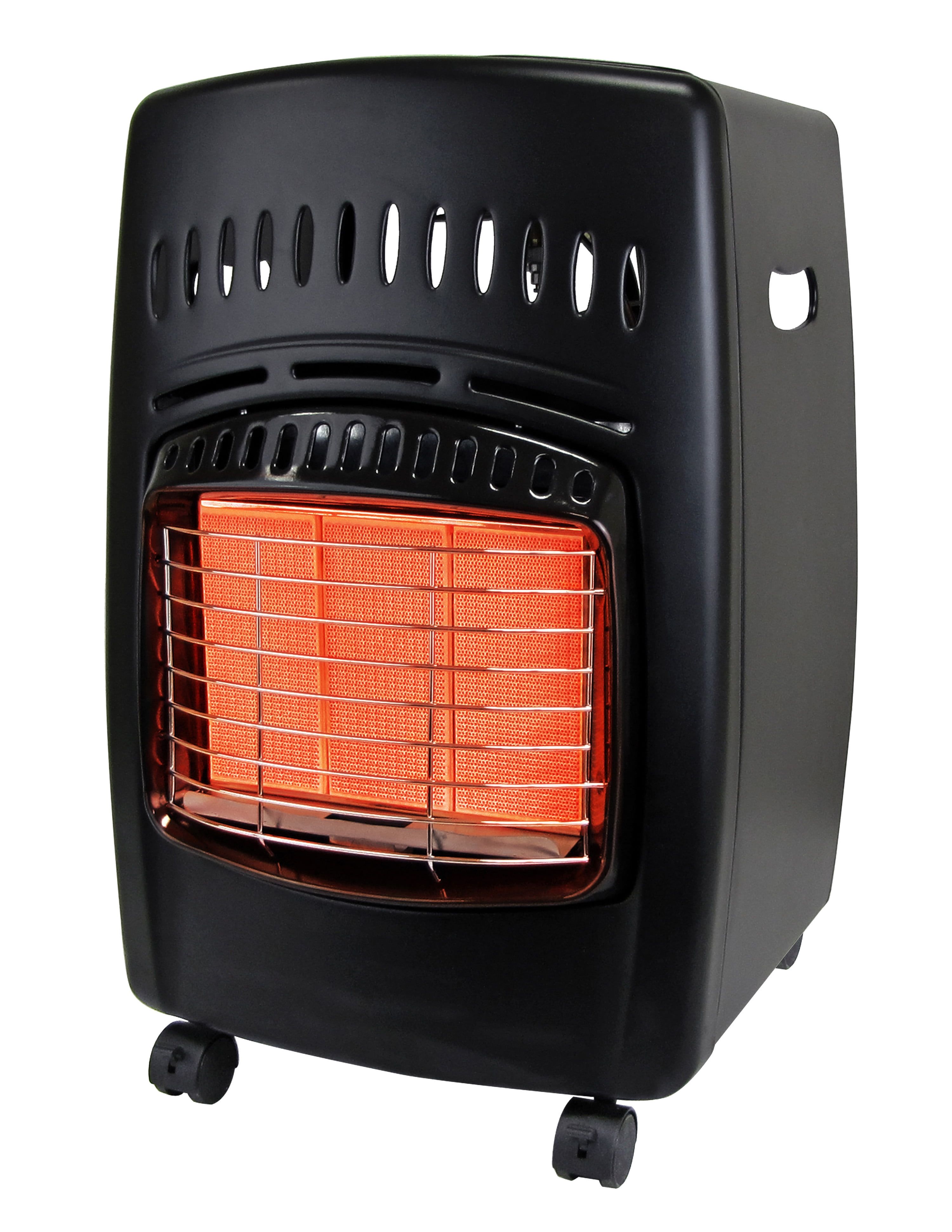 Black 18,000 BTU Propane Radiant Cabinet Heater with Thermostat