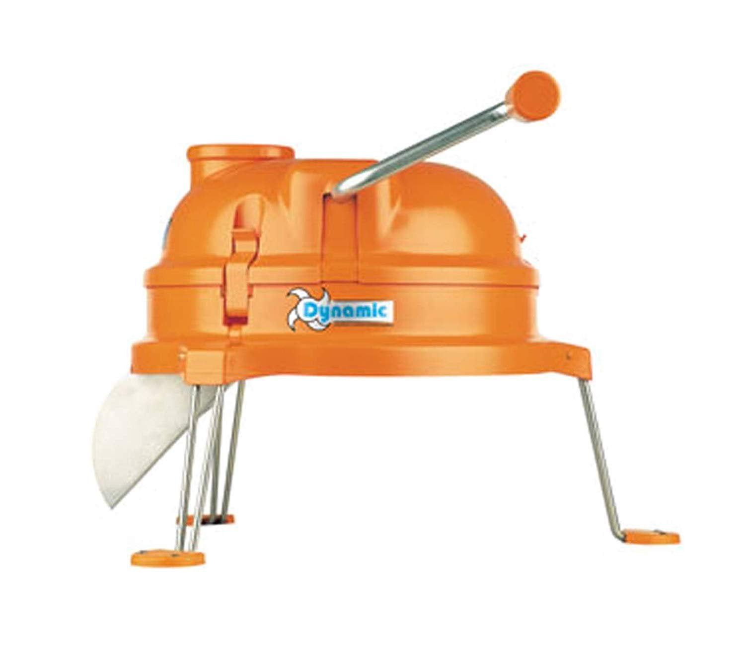 Dynamic Orange Manual Tabletop Vegetable Dicer with Stainless Steel Blades