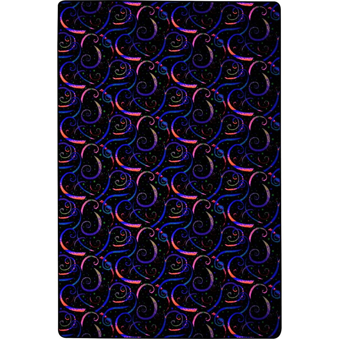 Dynamo Black Synthetic 6' x 9' Easy-Care Stain-Resistant Area Rug