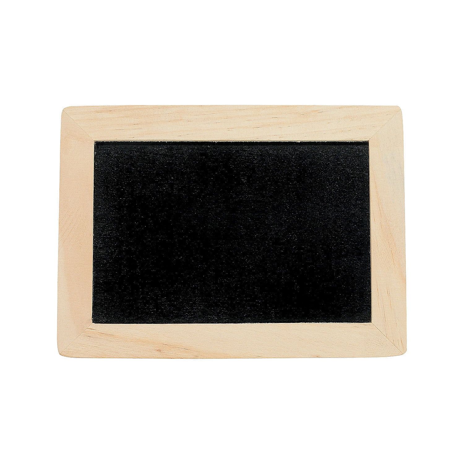 Natural Wood Framed Mini Chalkboards - Set of 12