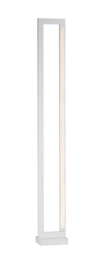 Matte White Rectangular LED Floor Lamp with Acrylic Frame