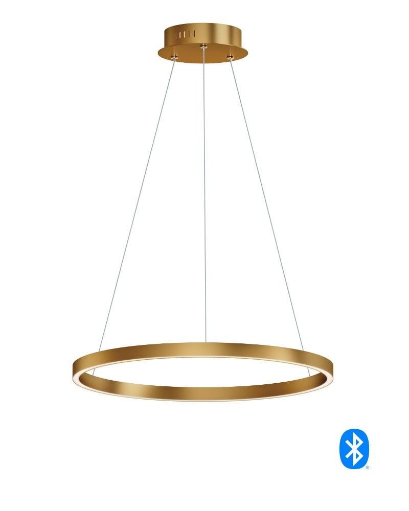 Gold and Black 24" LED Pendant Light with Acrylic Shade
