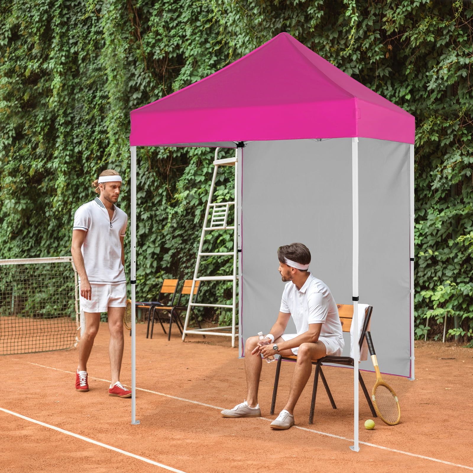 Pink Outdoor Portable Canopy Tent with Removable Sunwall