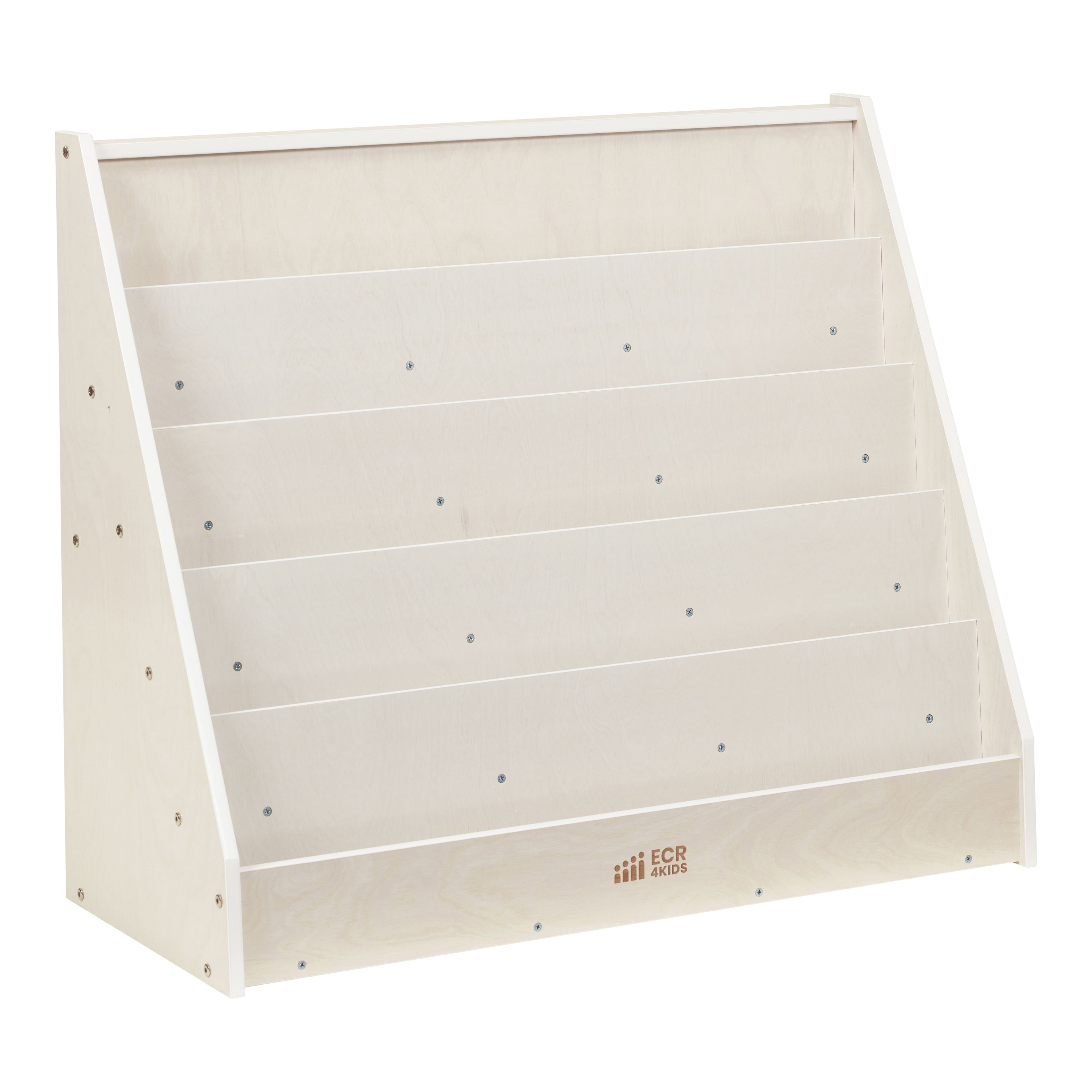 White Wash Birch Single-Sided Kids Book Display Shelf