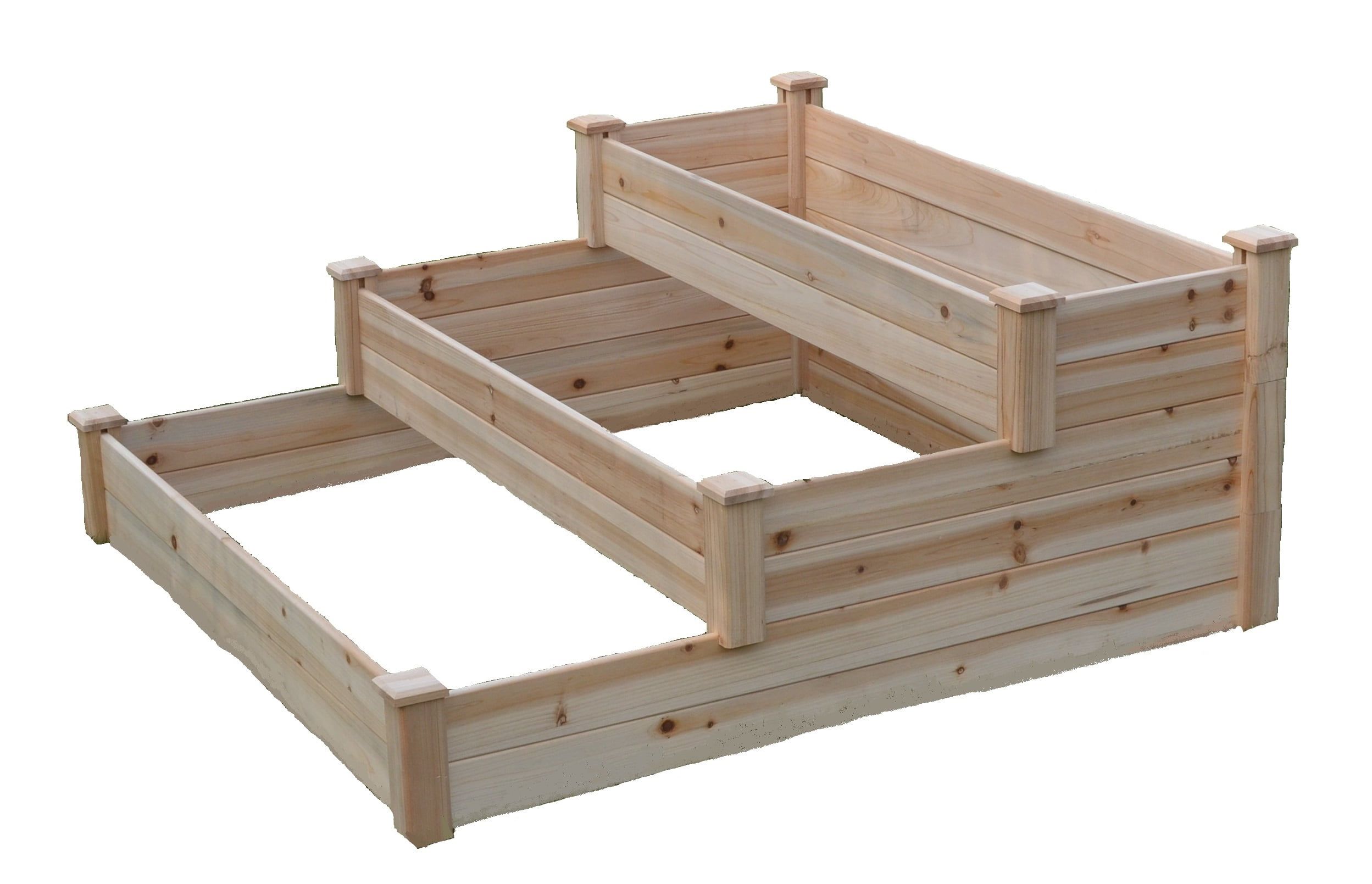 Natural Fir Wood 3-Tier Raised Garden Bed Kit