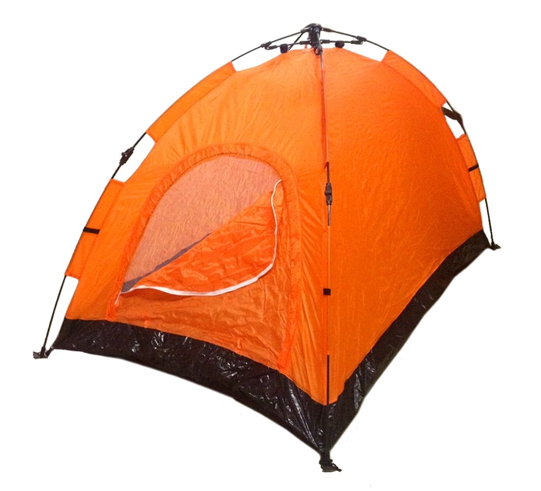 2-Person Orange Pop-Up Camping Tent with Carry Bag