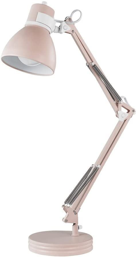Adjustable Matte Rose Clip-on Lamp with Swing Arm