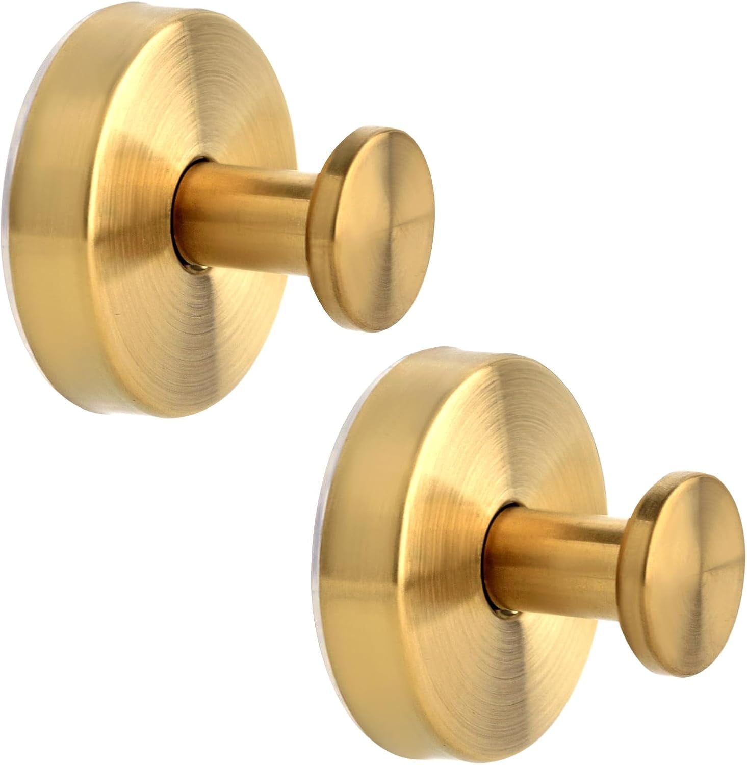 Gold Chrome Plated Suction Cup Hooks for Bathroom, 2-Pack