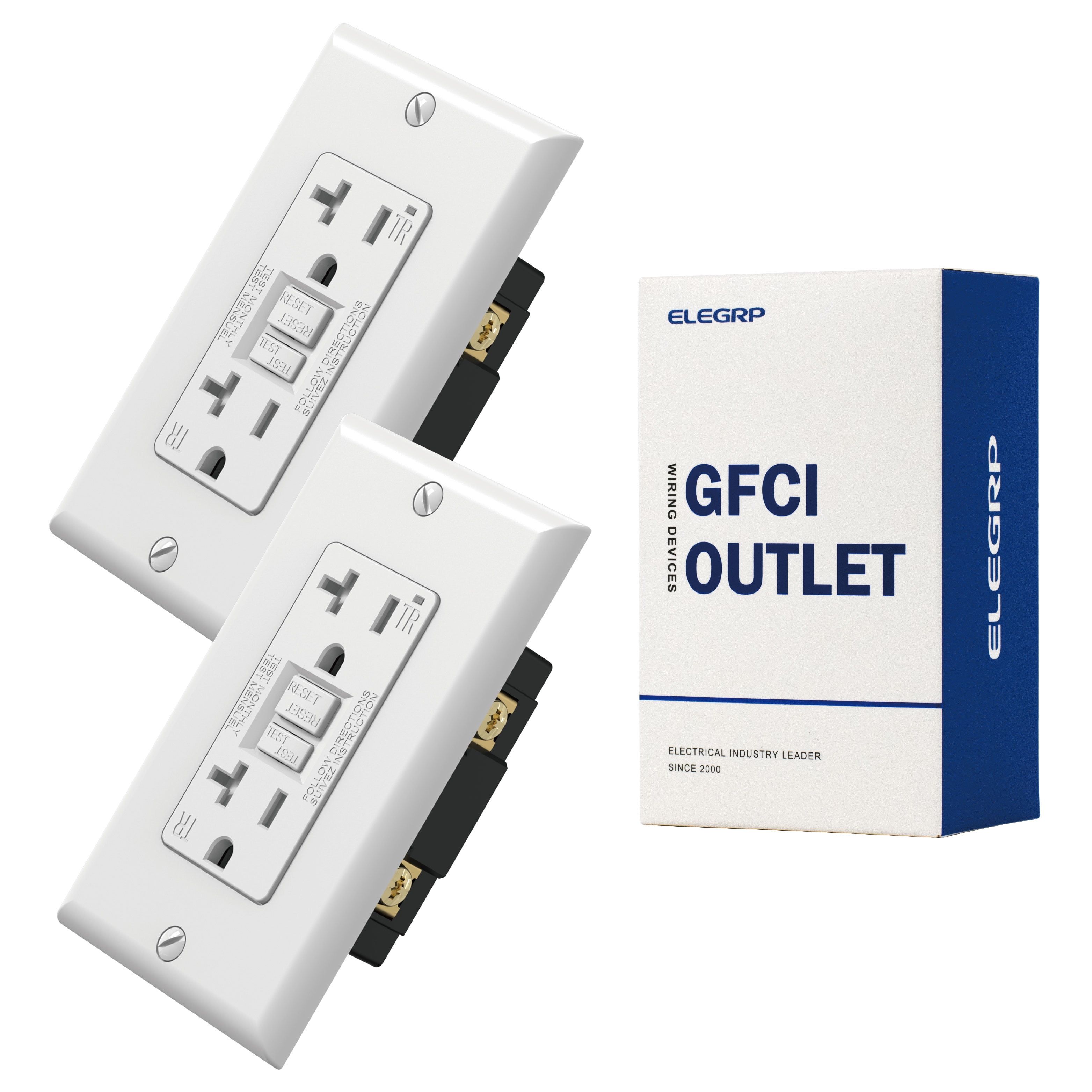 White 20 Amp Tamper Resistant GFCI Duplex Outlet with Wall Plate