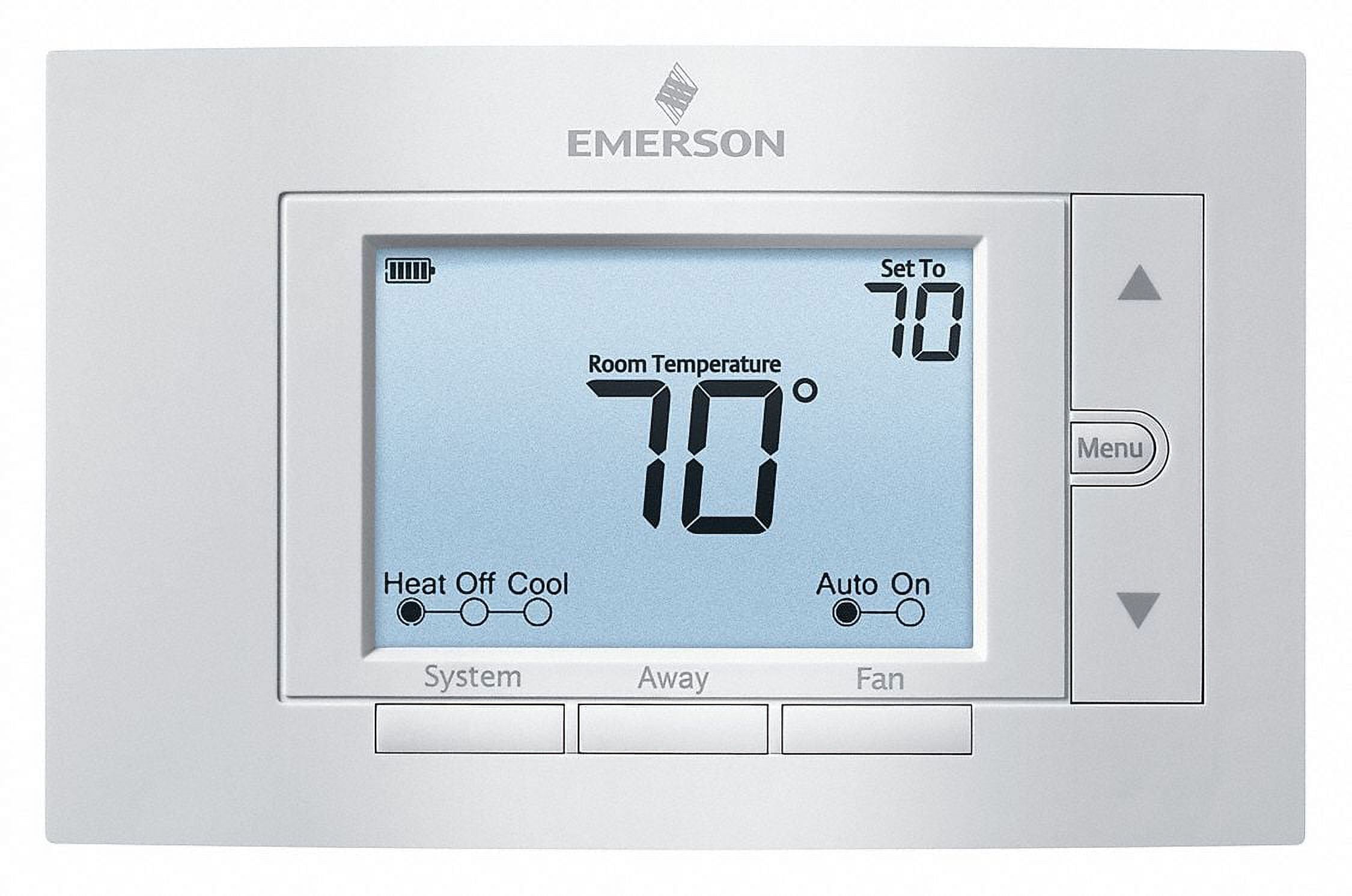 Emerson White Digital Non-Programmable Thermostat with Backlit Display