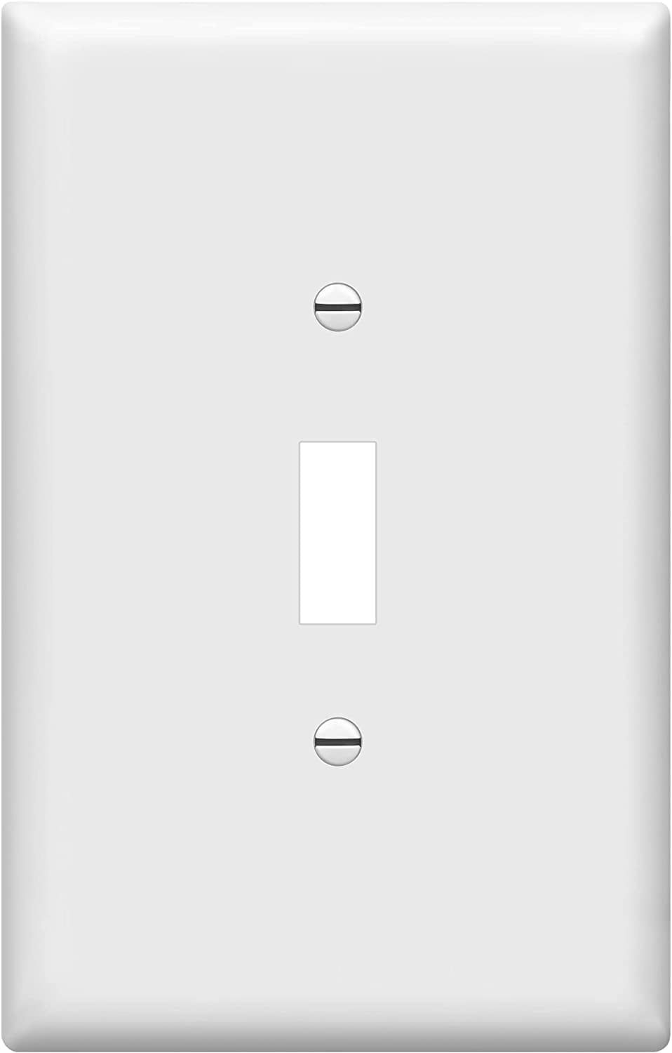 Oversized White Polycarbonate Toggle Switch Wall Plate