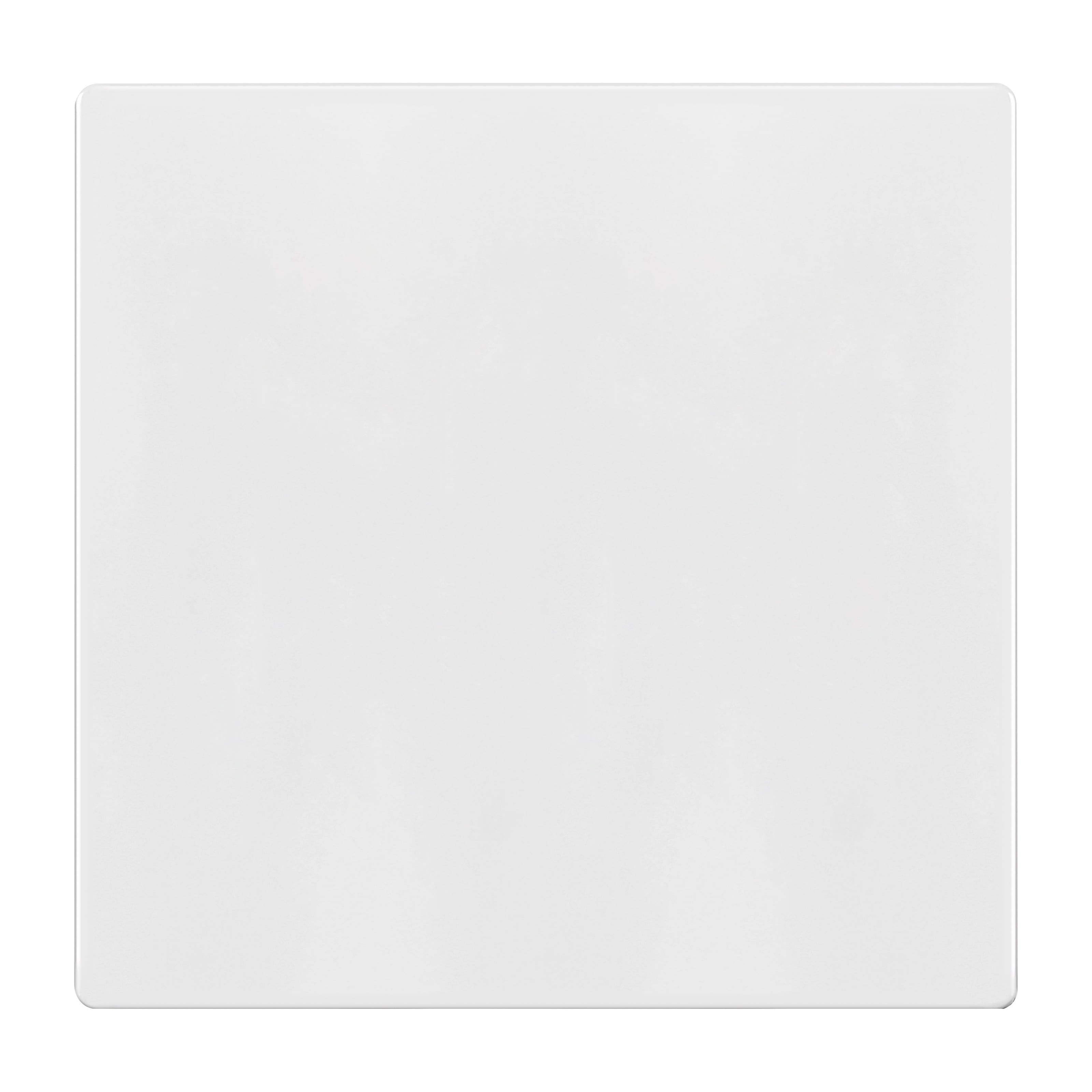 White Polycarbonate Screwless Double Blank Wall Plate