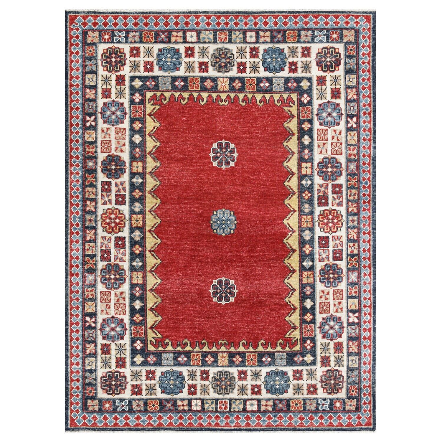 Traditional Hand-Knotted Wool Rug, 8' x 10', Stain-Resistant