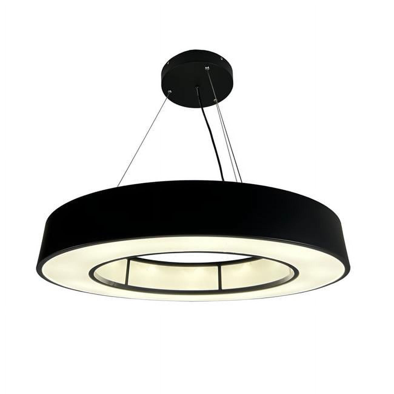 Chalim 24'' Black Metal Circular LED Chandelier