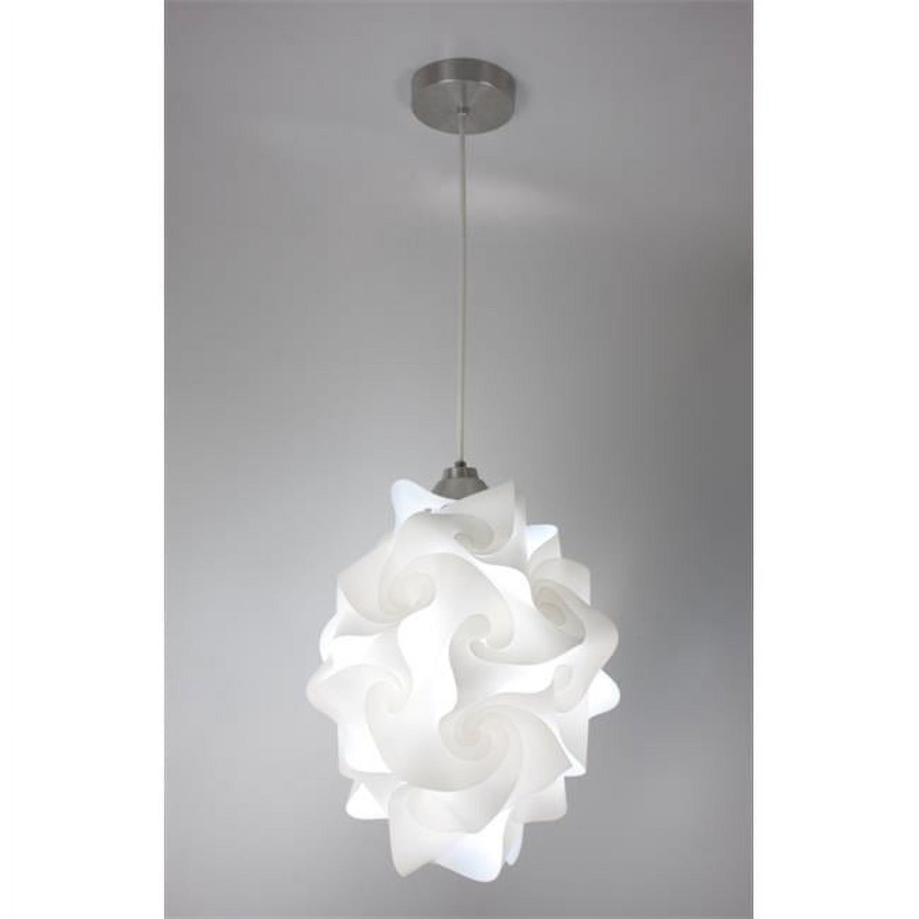 Luminous Globe 12" White Pendant Light with Satin Nickel Finish