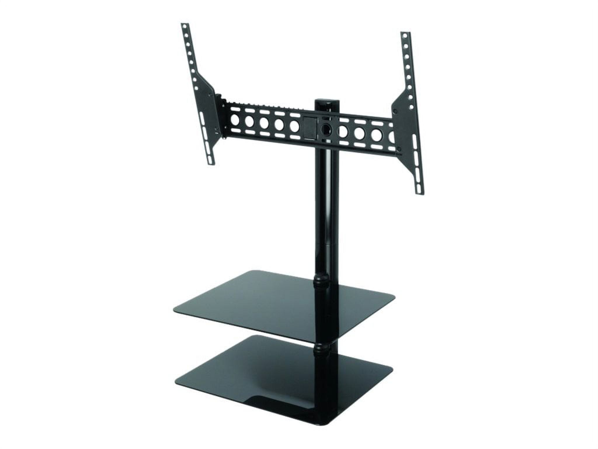 Black Steel Wall Mount with 2 Glass Shelves for 37"-60" TVs