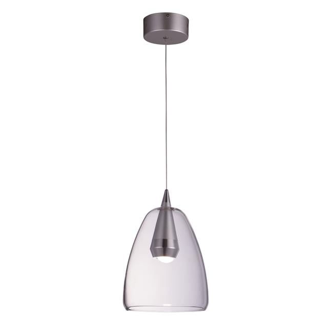 Sven 8" Polished Chrome and Glass LED Pendant Light