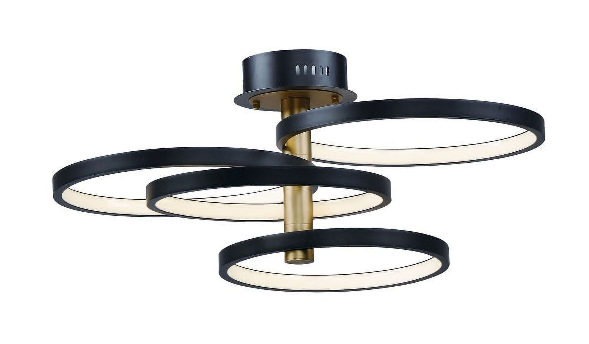 Hoopla 33.5" Black and Gold LED Pendant Light