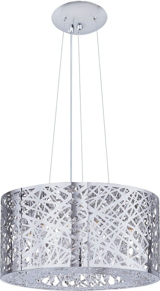 Inca 15.75-Inch Polished Chrome Glass LED Pendant Light