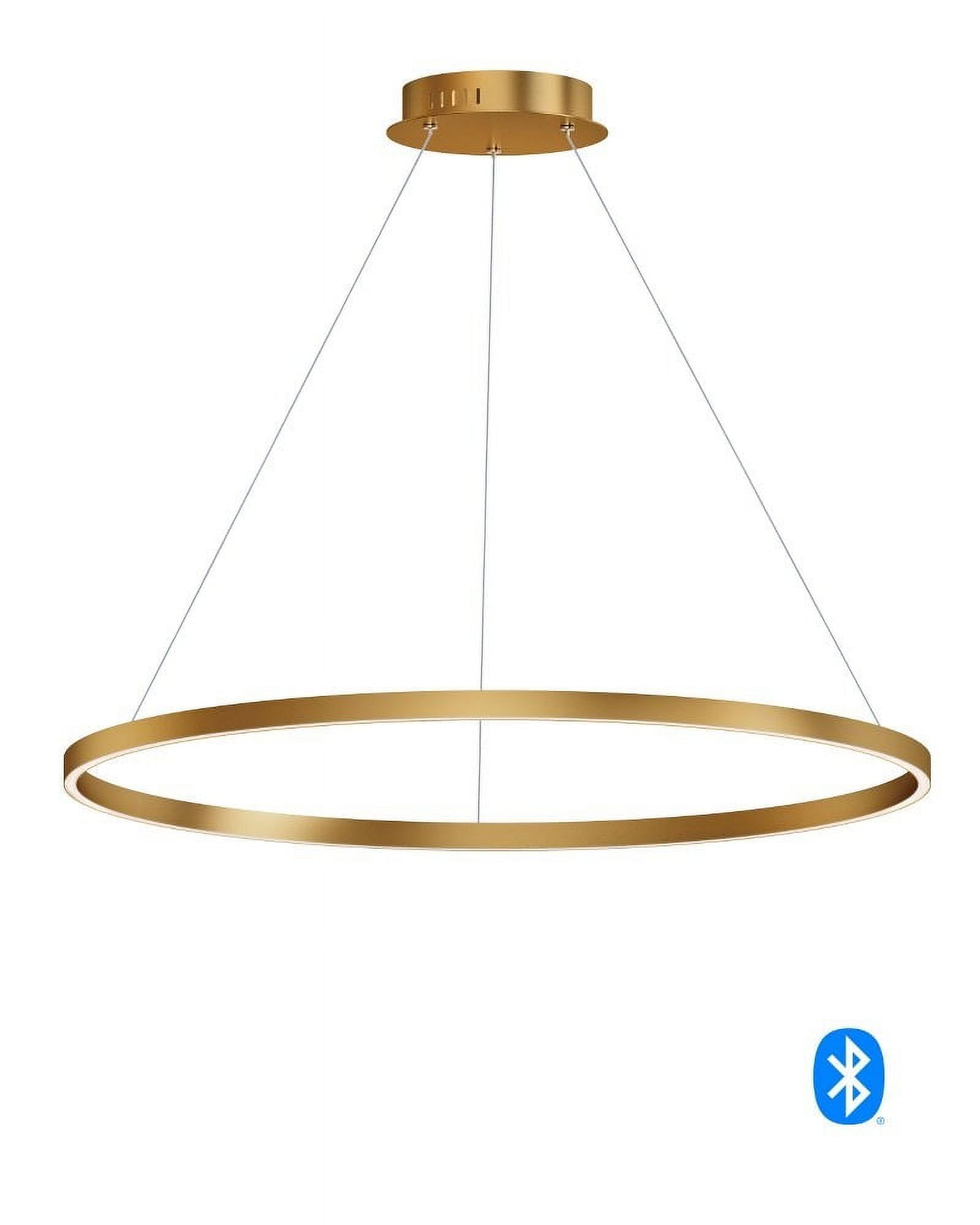 Groove 40" Gold Aluminum LED Pendant - Modern Elegance