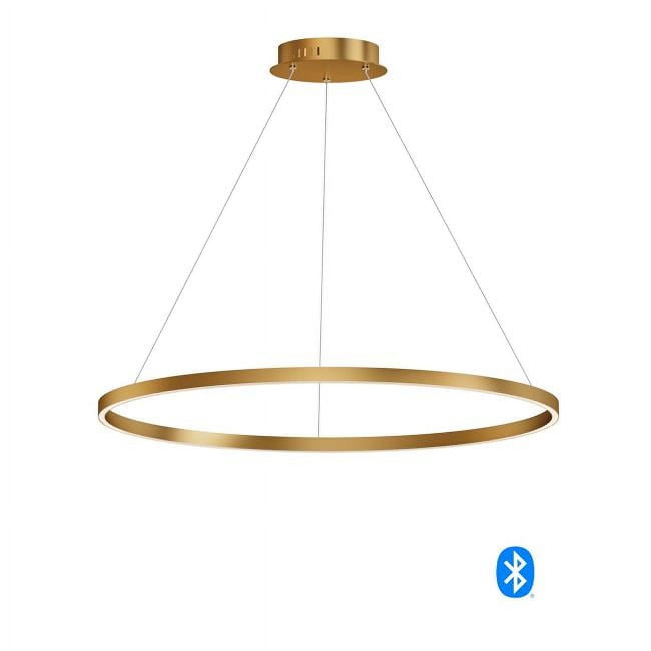 Groove 40" Gold Aluminum LED Pendant - Modern Elegance
