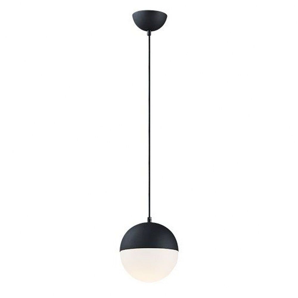 Sleek Satin White and Black Mini LED Pendant Light