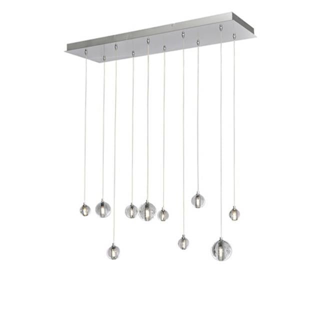 Harmony Chrome LED Pendant with Bubble Glass Shades