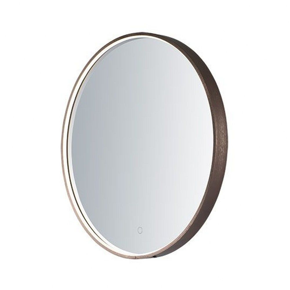 27.5" Round Anodized Bronze LED Vanity Mirror