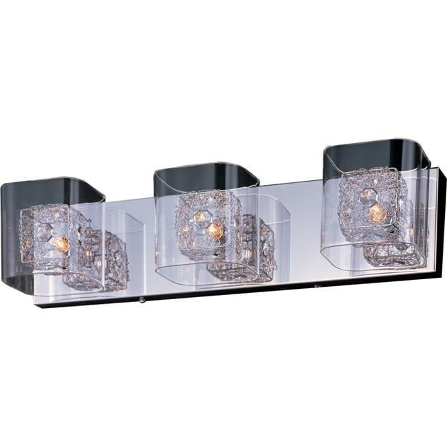 Polished Chrome 3-Light Vanity with Clear Acrylic Shades