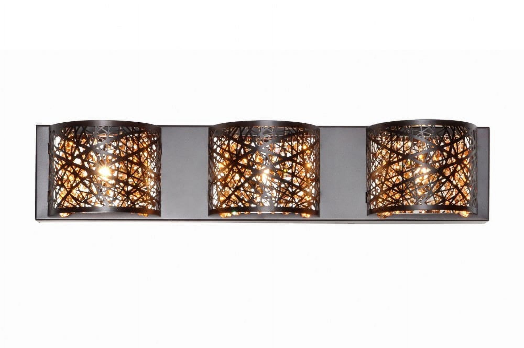 Inca Bronze 3-Light Vanity Wall Sconce with Cognac Glass