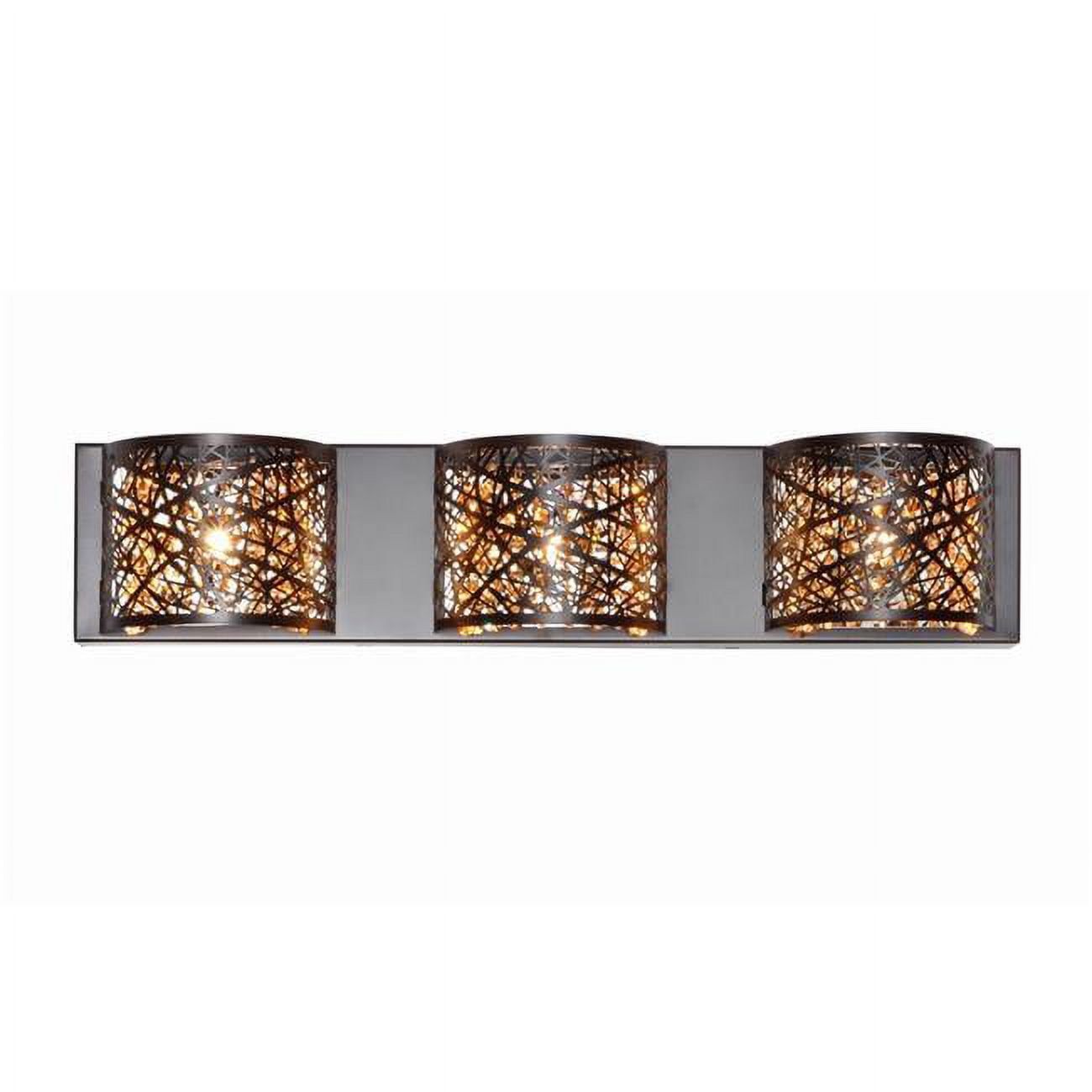 Inca Bronze 3-Light Vanity Wall Sconce with Cognac Glass