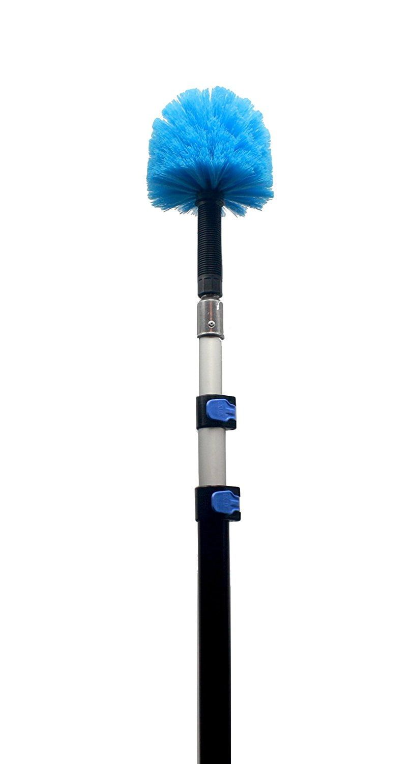 Eversprout 12' Blue Medium Bristle Cobweb Duster with Handle