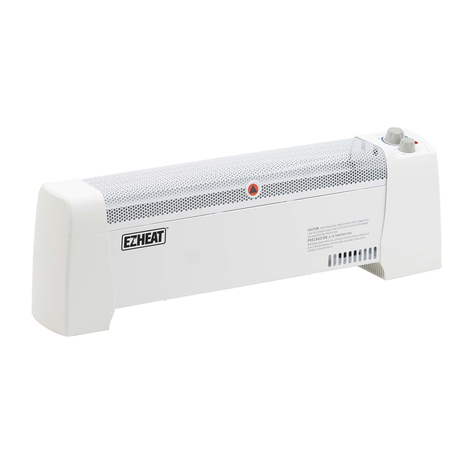 White Electric Baseboard Heater with Adjustable Thermostat