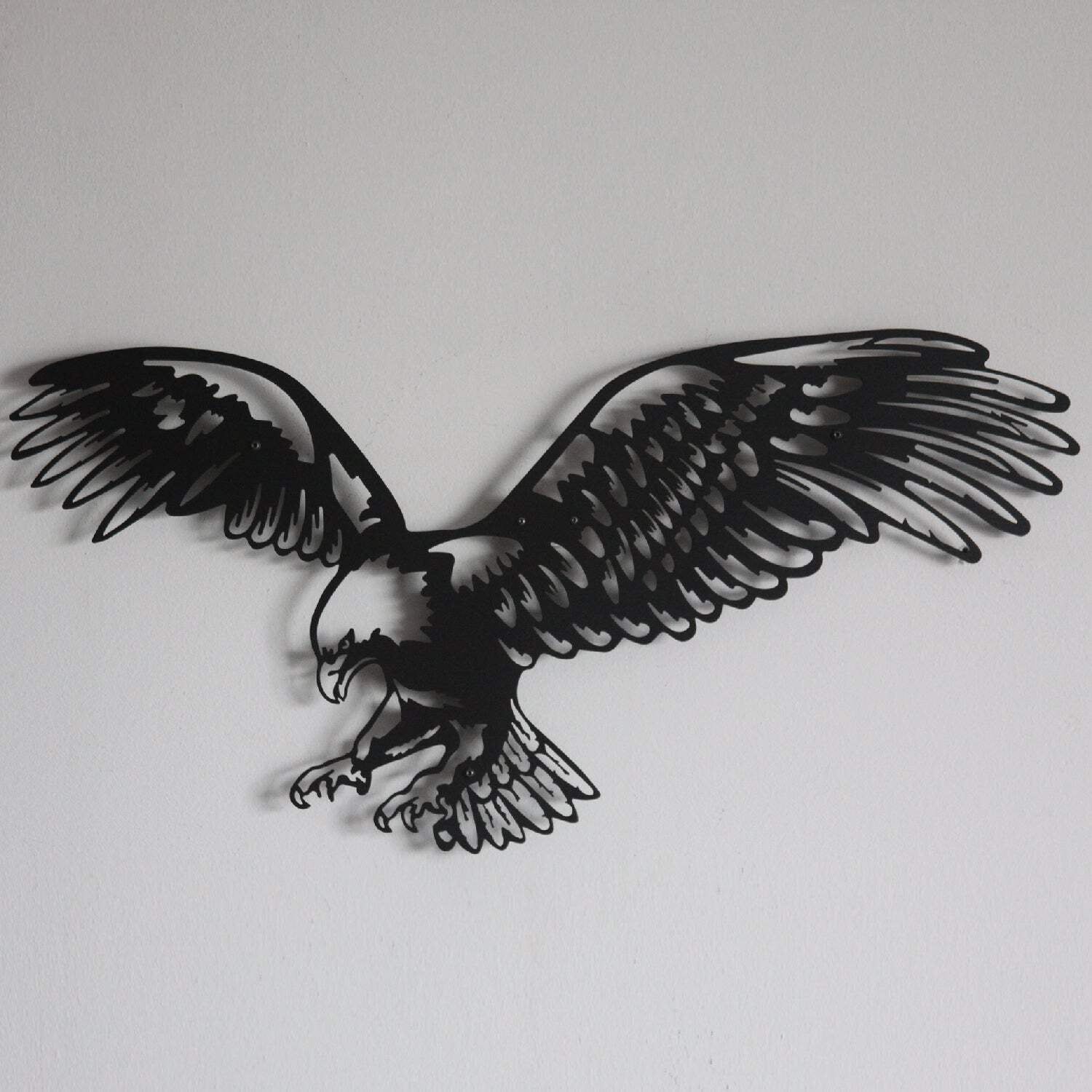 Large Black Steel Eagle Wall Art Decor