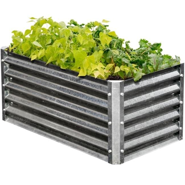 Galvanized Steel Rectangular Raised Garden Bed, 22 x 40 x 17 inches