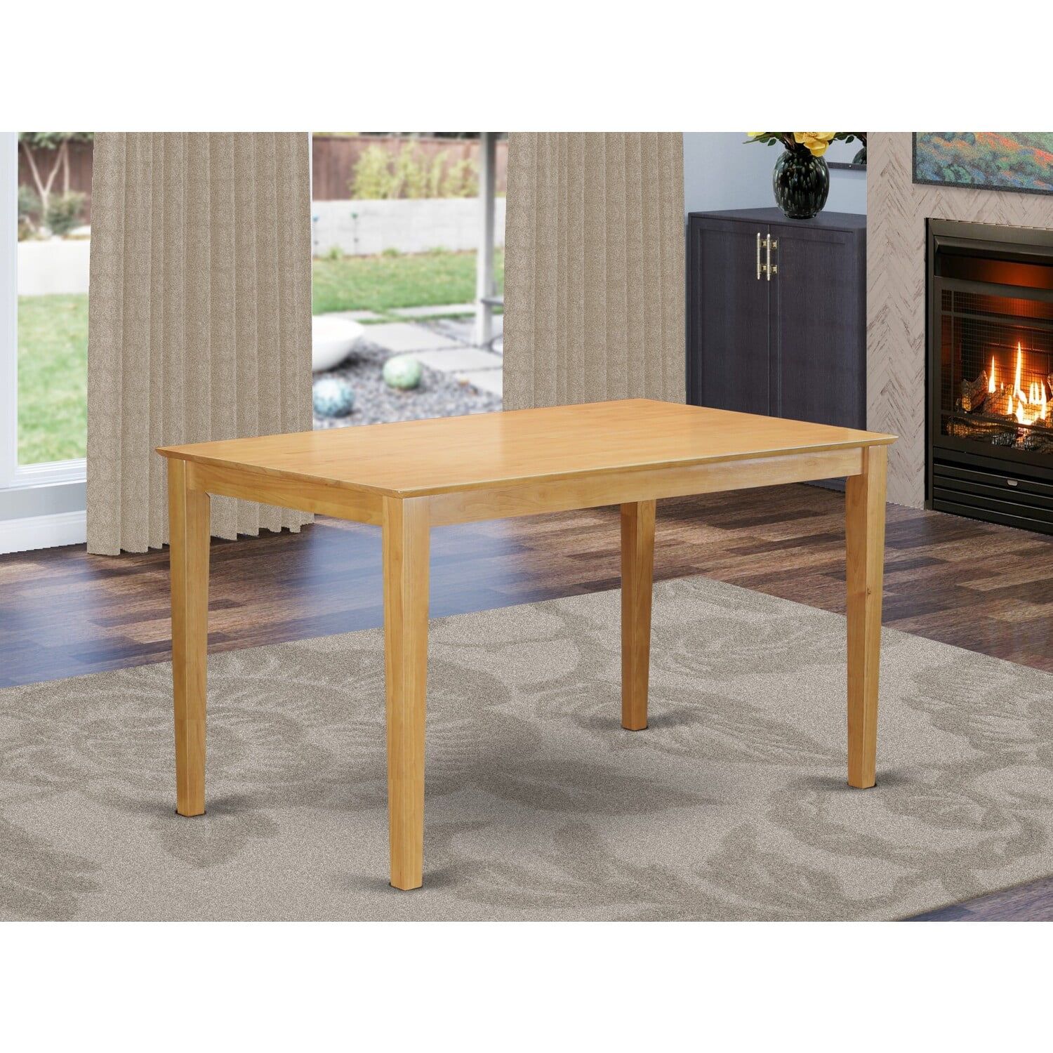 Oak Extendable Rectangular Counter Height Dining Table