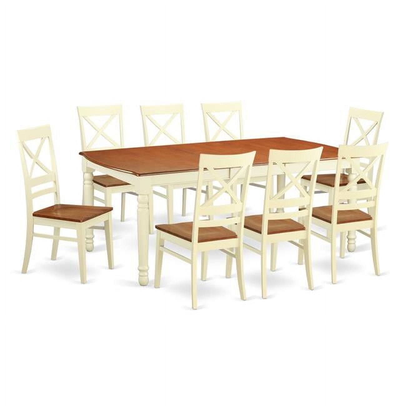 Buttermilk and Cherry 9-Piece Rectangular Wood Dining Set