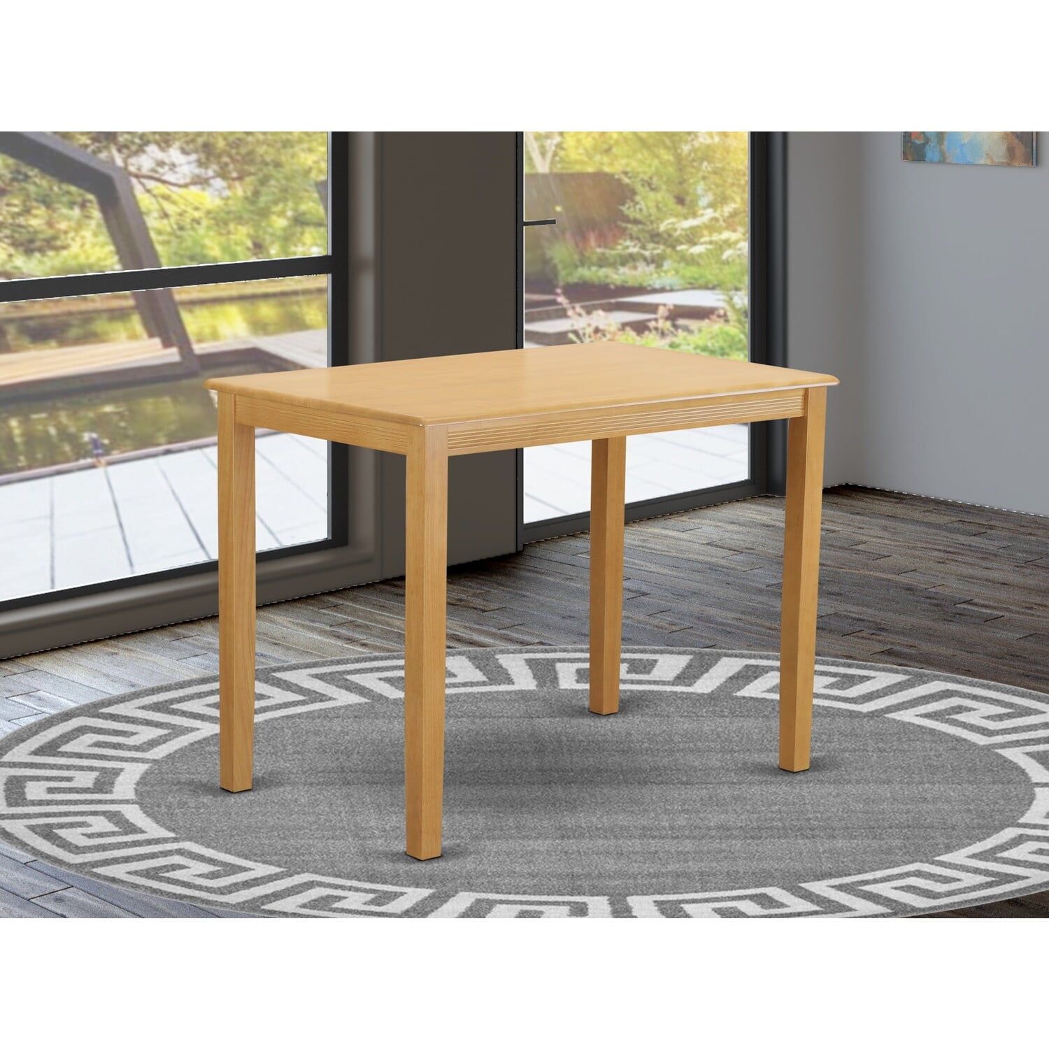 Oak Rectangular Wood Counter Height Dining Table