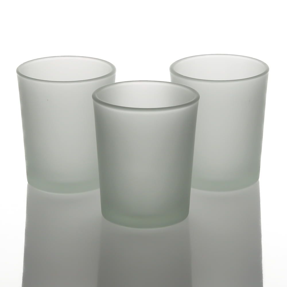 Grande Frosted Glass Votive Candle Holders Set of 12