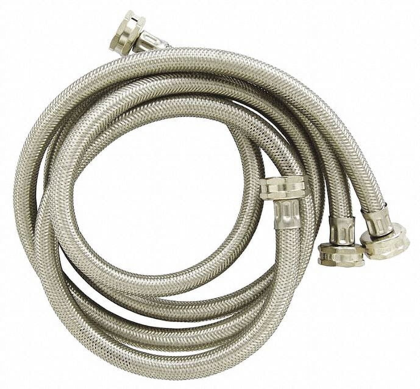 Eastman 4-Foot Braided Stainless Steel Washing Machine Hoses, 2-Pack