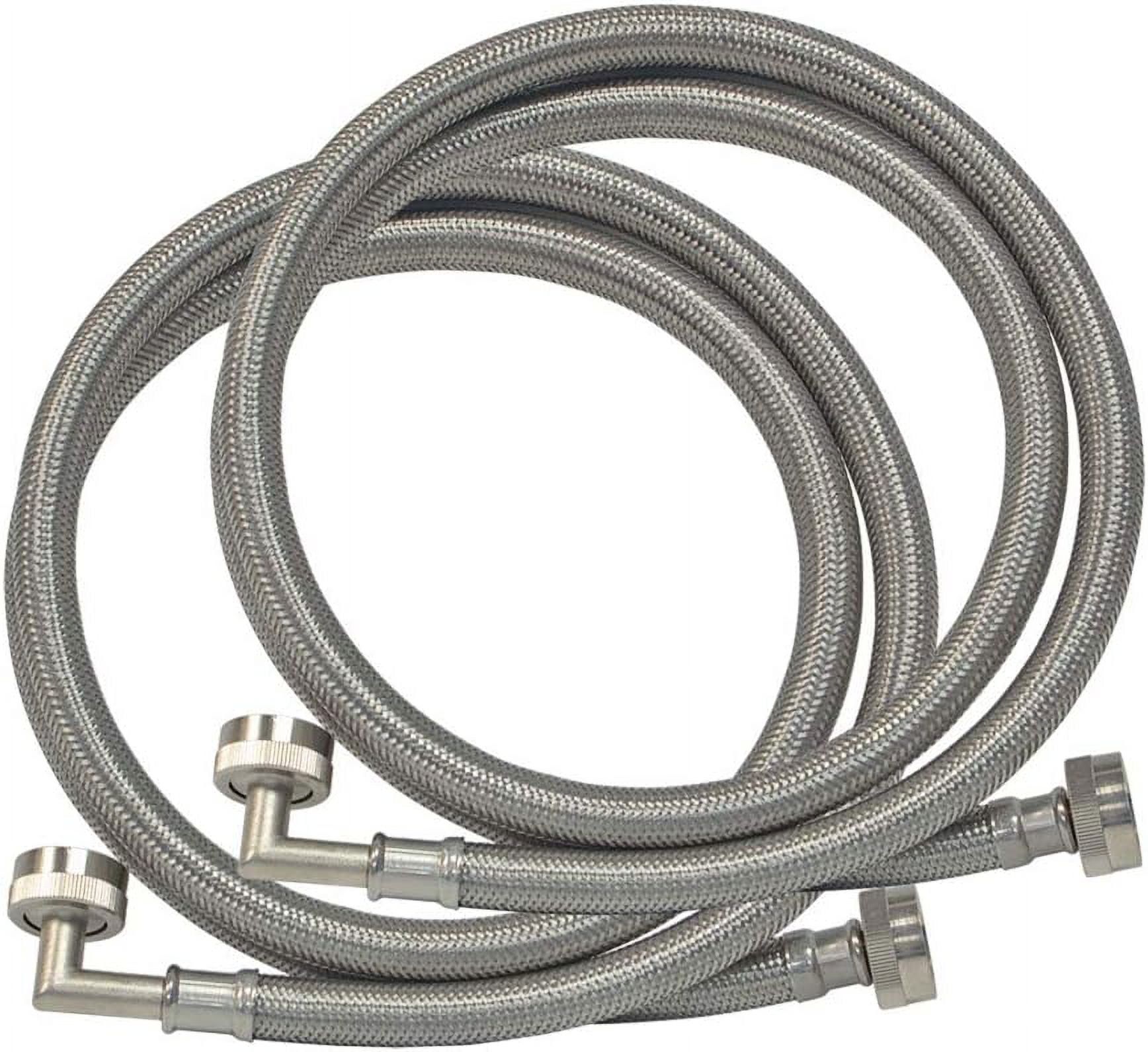 4-Foot Stainless Steel Washing Machine Hose with 90 Degree Elbow