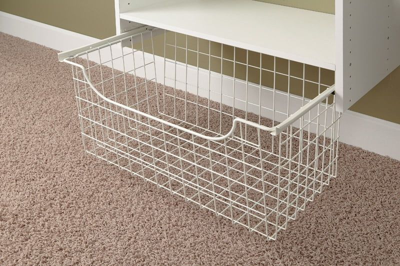 Easy Track White Wire Closet Organizer Basket