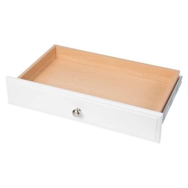 Deluxe White 24" Closet Storage Drawer with Chrome Round Knob