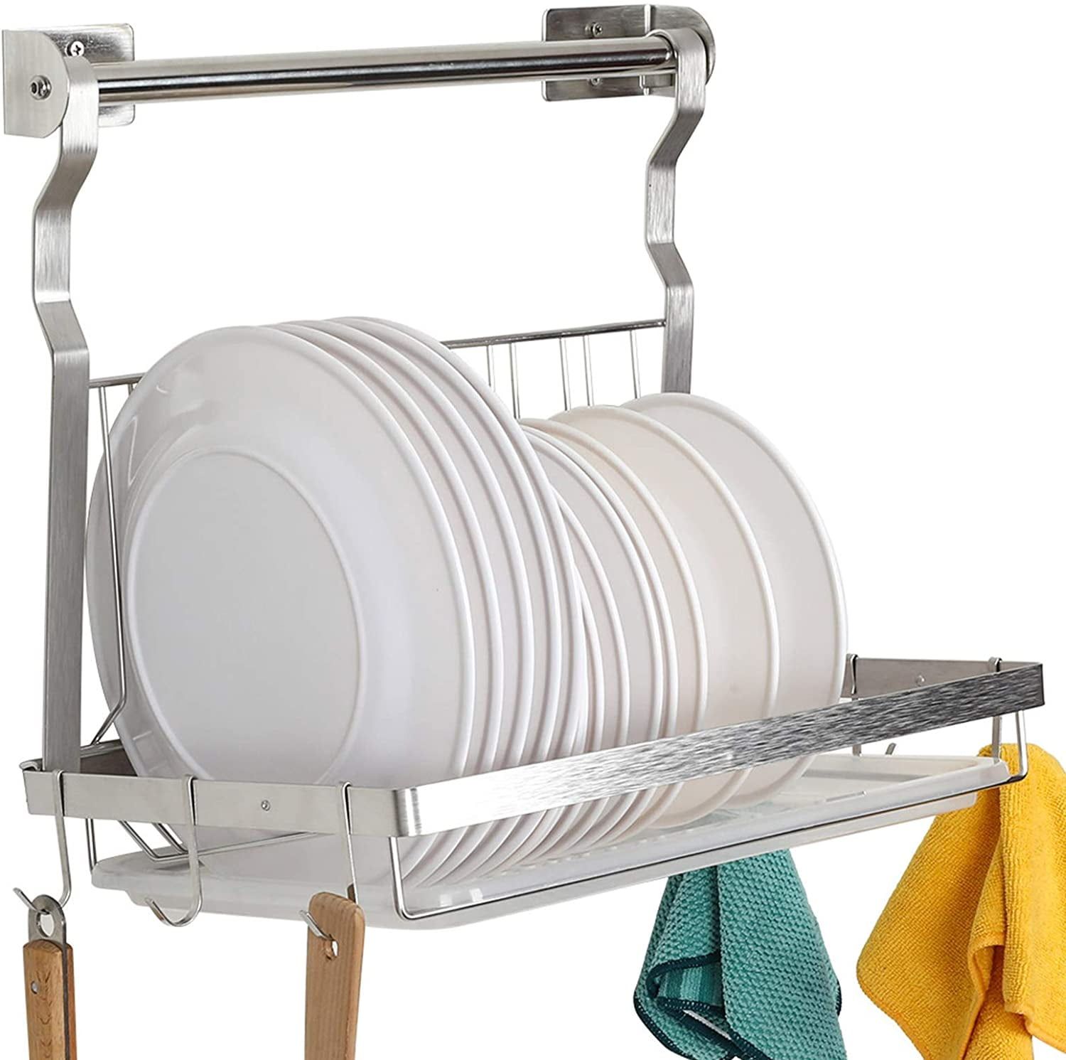 Stainless Steel Foldable Over-the-Sink Dish Rack with Drainboard