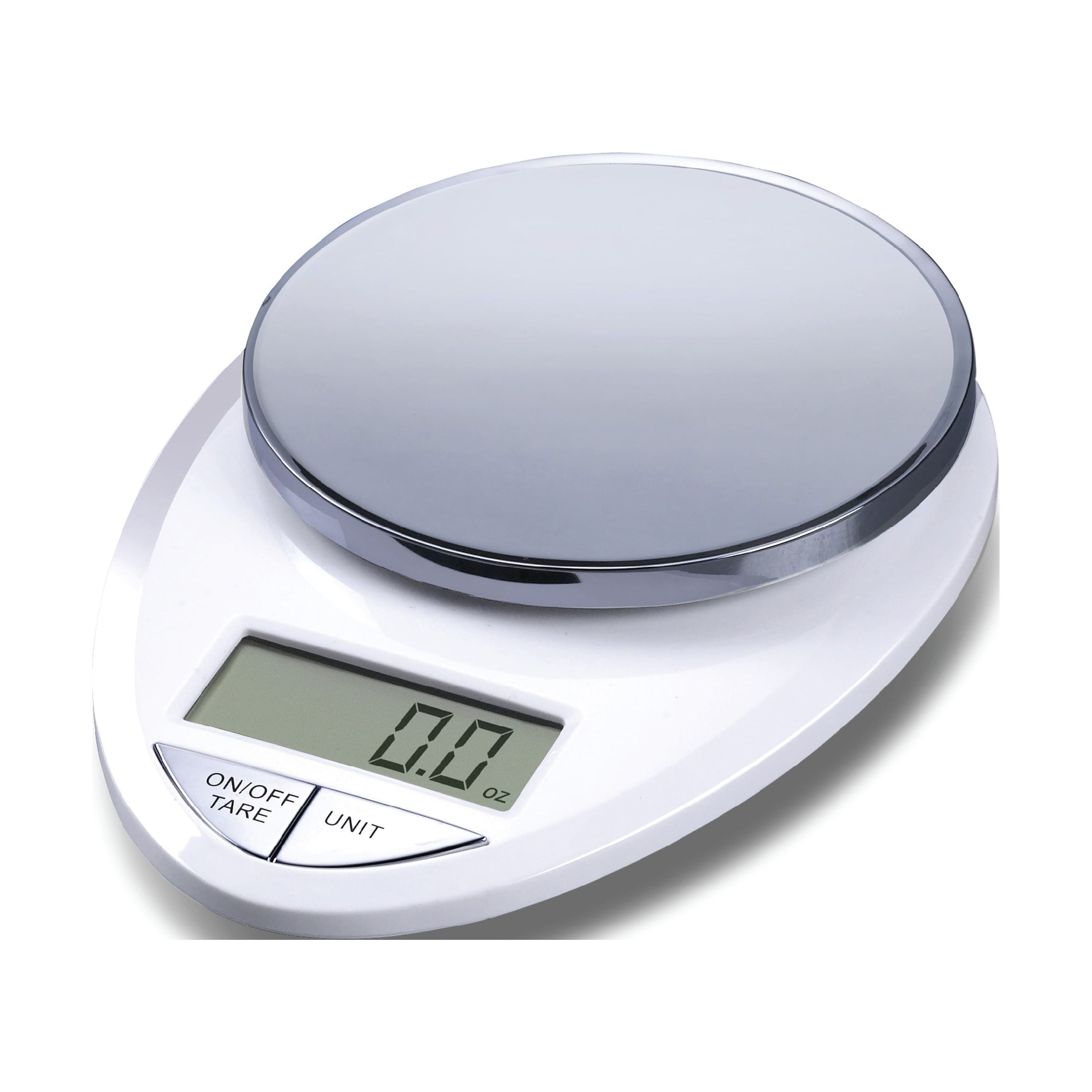 Precision Pro Digital Kitchen Scale in White Chrome